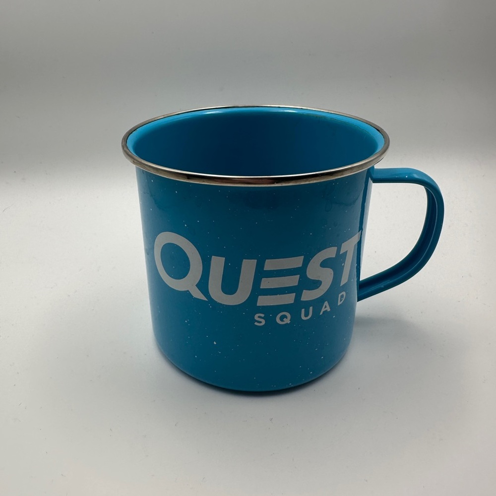 Quest Squad Blue Enamel Camping Mug